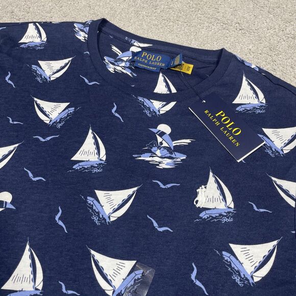 Polo Ralph Lauren Other - Polo Ralph Lauren T Shirt Mens Large Sail Boat Seagull Parasailing Navy Blue NWT